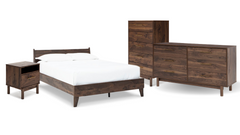 Calverson Queen Bedroom Set; Dark Brown