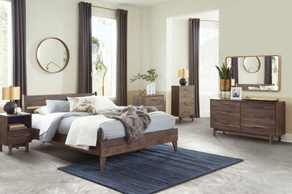Calverson Queen Bedroom Set; Dark Brown