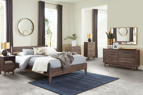Calverson Queen Bedroom Set; Dark Brown