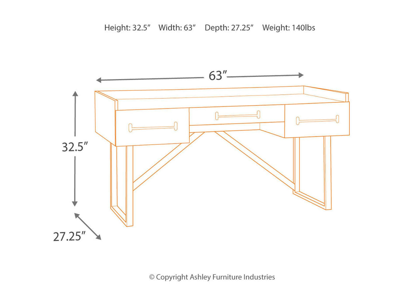 Starmore 63" Home Office Desk