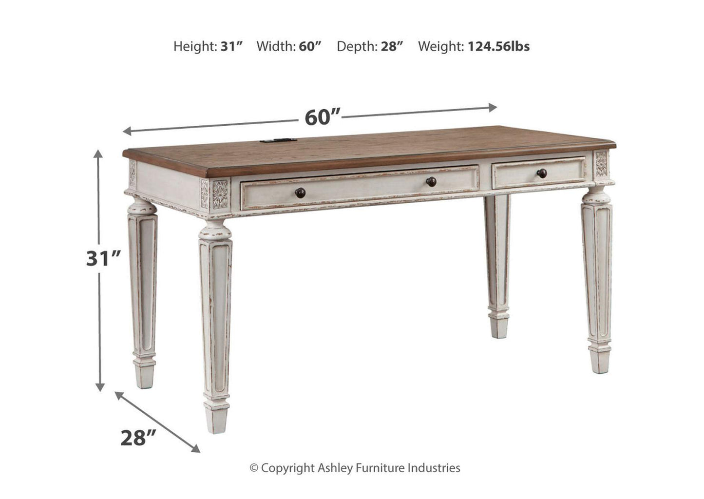 Realyn 60" Home Office Desk