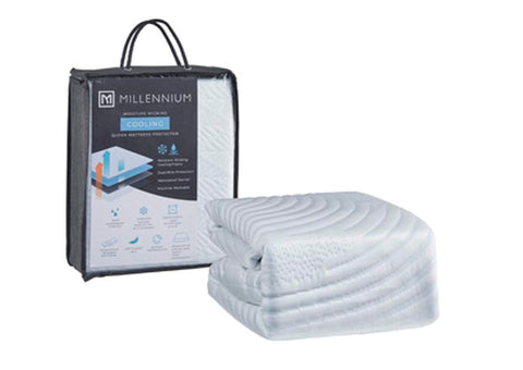QN MATTRESS PROTECTOR-EXTRA COOLING PROTECTOR;WHITE