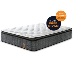 POISE Pillow-Top 15” Queen Mattress (Long) + Get Free Divan + Mattress Protector