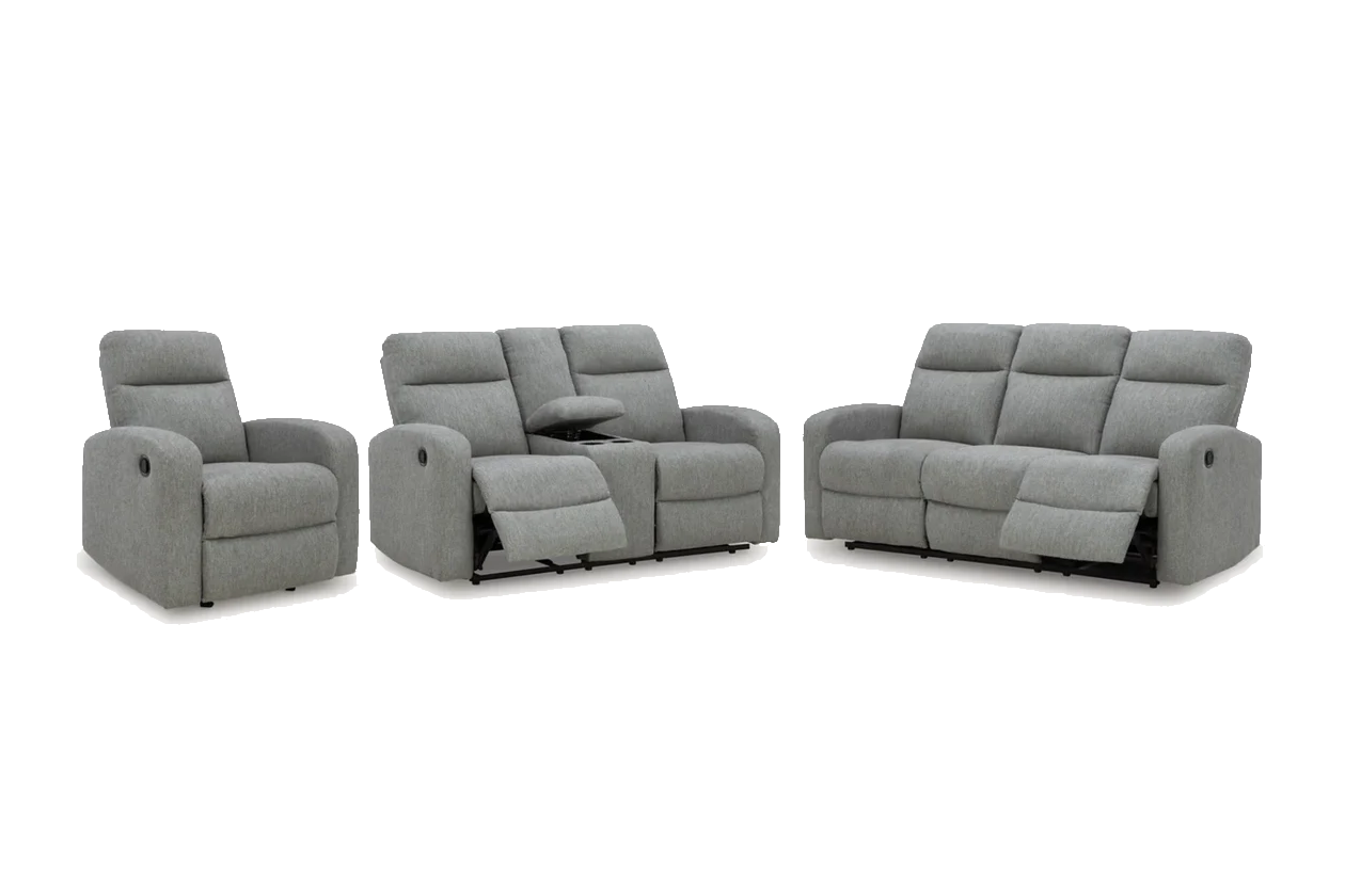 Moreau Place Recliner Sofa Set; Sterling