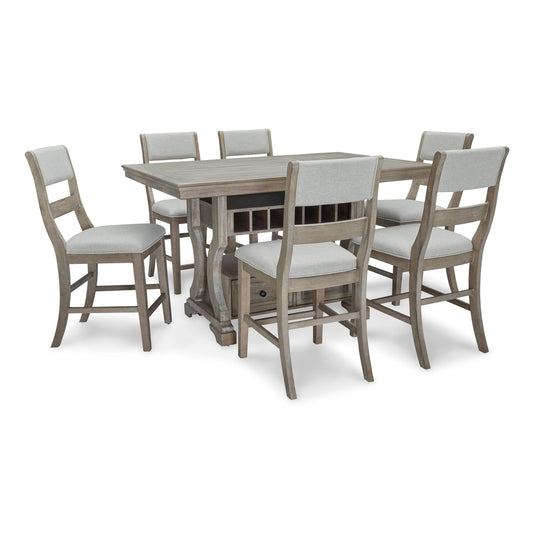 Moreshire Counter Height Dining Table and 6 Barstools