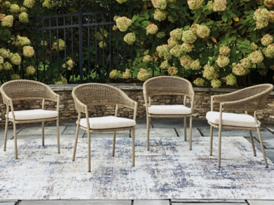 Ocean Park Outdoor Arm Chair with Cushion (Set of 4)