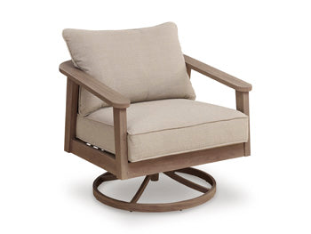 Francis Beach Outdoor Swivel Lounge with Cushion