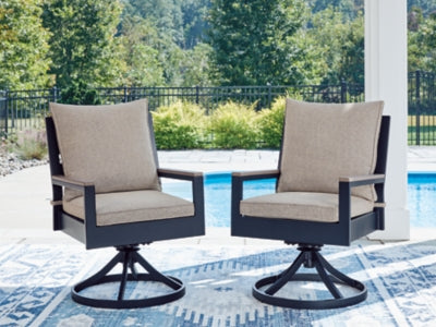 Mabry Shores Outdoor Swivel Chair with Cushion (Set of 2)