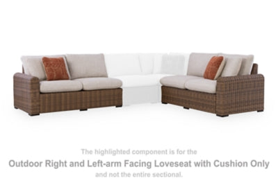 Angel Island Outdoor Right and Left-arm Facing Loveseat with Cushion (Set of 2)