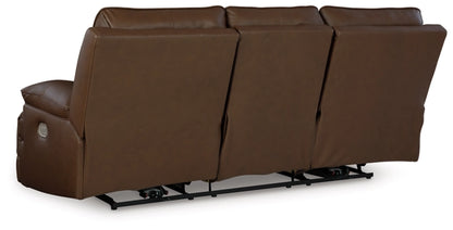 VonRyan PWR REC Sofa with ADJ Headrest;Tobacco