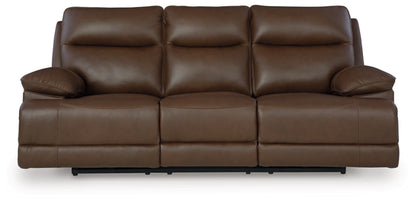 VonRyan PWR REC Sofa with ADJ Headrest;Tobacco