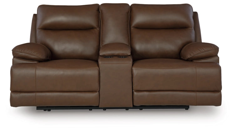 VonRyan PWR REC Loveseat/CON/ADJ HDRST;Tobacco
