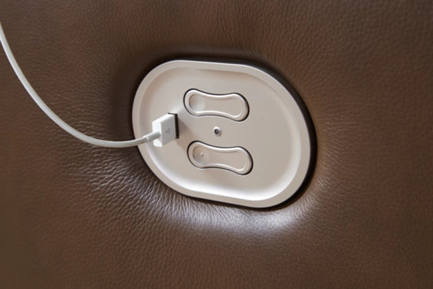 VonRyan PWR REC Loveseat/CON/ADJ HDRST;Tobacco