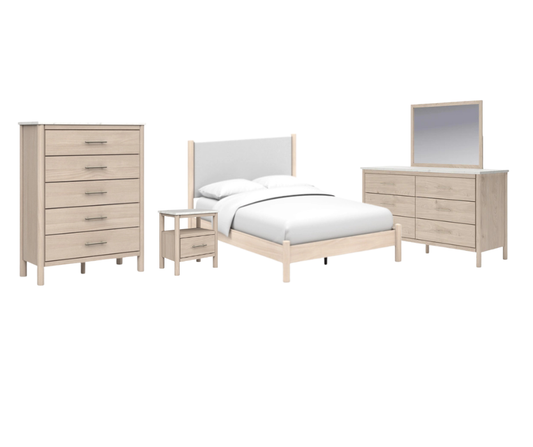 Cadmori Queen Panel Bed Set; Two-Tone