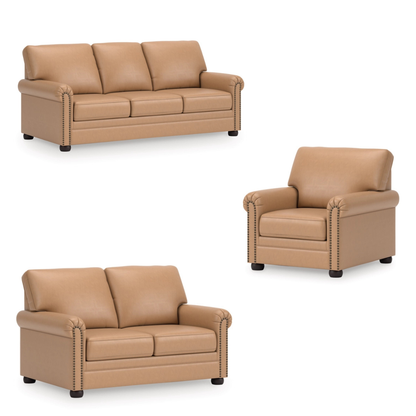 Gaelon Sofa Set; Toffee