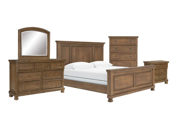 Vandenmore 5 pc. King Bedroom Set; Medium Brown