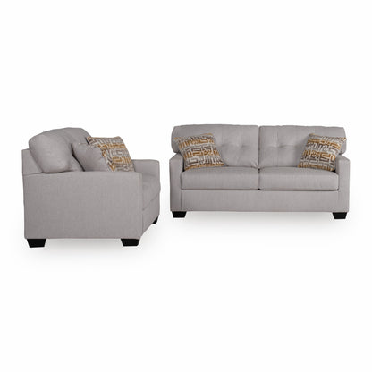 Mahoney Sofa and Loveseat; Pebble