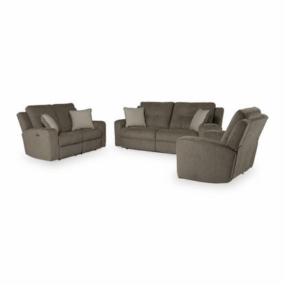 Danum Power Reclining Sofa Set; Alloy