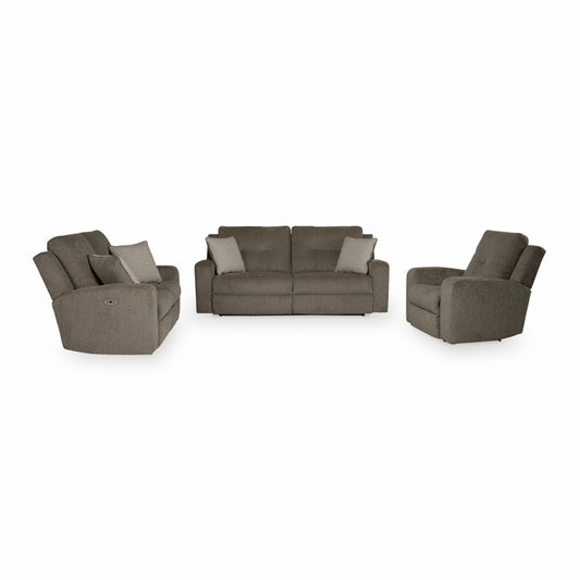 Danum Power Reclining Sofa Set; Alloy