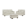 Belziani Sofa, Loveseat and Ottoman; Coconut