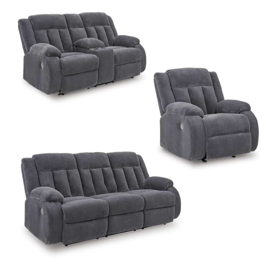 Greely Bend Recliner Set; Steel