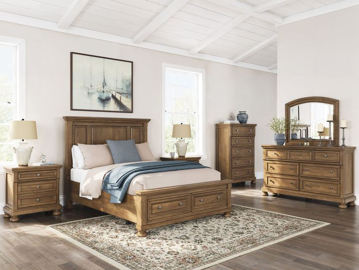 Vandenmore 5 pc. King Bedroom Set; Medium Brown