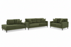 Bixler Sofa,Loveseat and RAF Corner Chaise; Olive