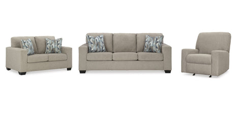 Deltona Sofa, Loveseat and Recliner (Parchment)
