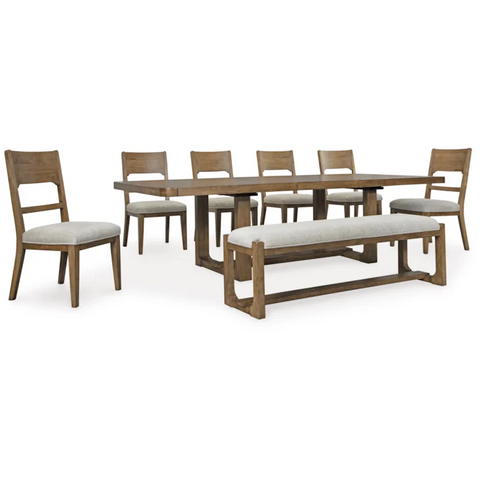 Cabalynn Dining Table, Bench and 6 Chairs