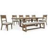 Cabalynn Dining Table, Bench and 6 Chairs