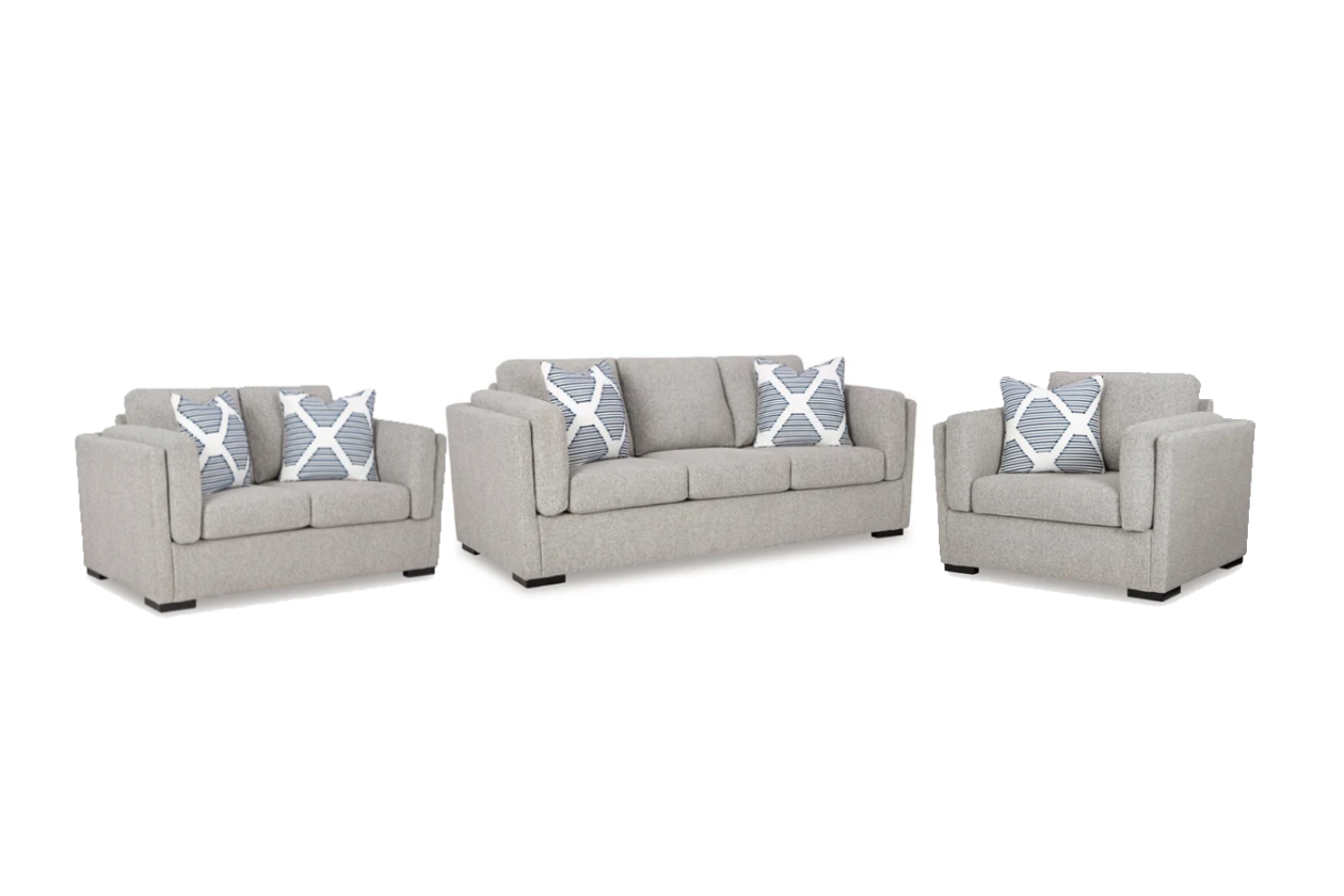 Evansley Sofa Set; Pewter
