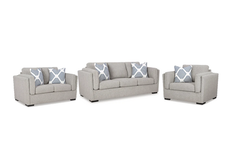 Evansley Sofa Set; Pewter