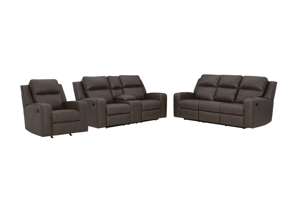 Lavenhorne Reclining Sofa, Loveseat and Recliner; Umber
