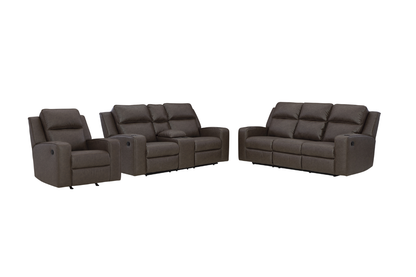 Lavenhorne Reclining Sofa, Loveseat and Recliner; Umber