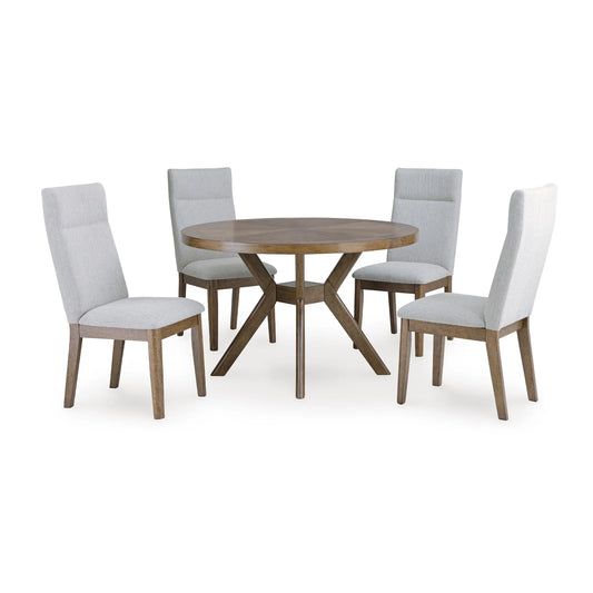 Roanhowe Dining Table and 4 Chairs; Brown