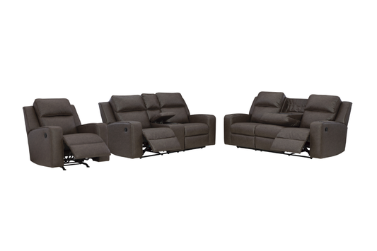 Lavenhorne Reclining Sofa, Loveseat and Recliner; Umber