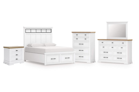 Ashbryn King Panel Storage Bed Set