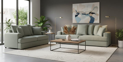 Monterra Sofa and Loveseat; Smoke