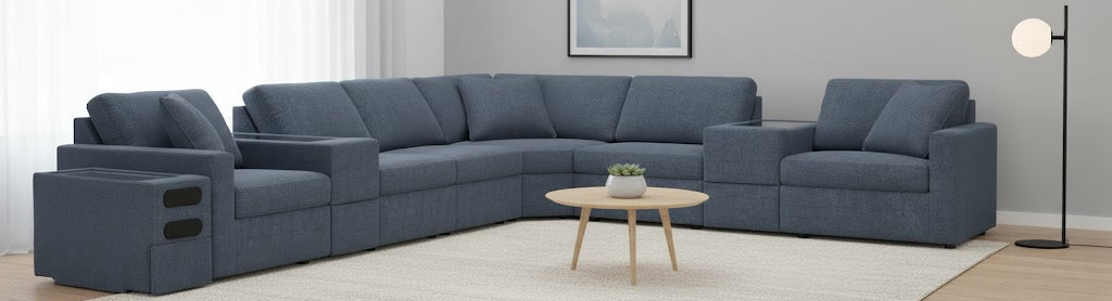 Modmax 9-Piece Sectional with Audio System; Ink